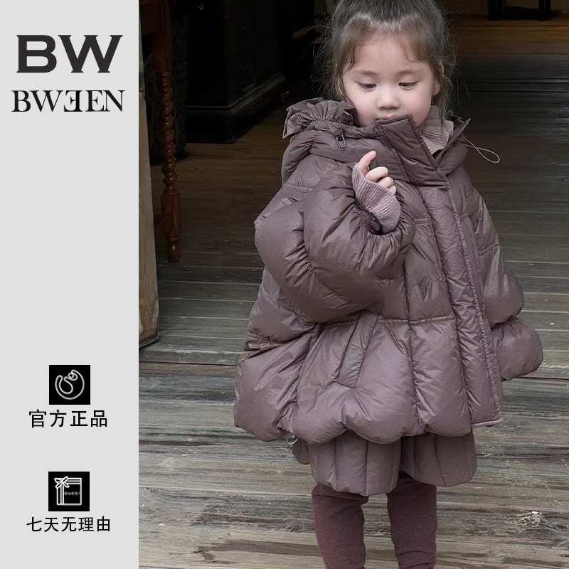 女童羽绒服2024冬季新款洋气宝宝时髦百搭加厚保暖X连帽儿童外套
