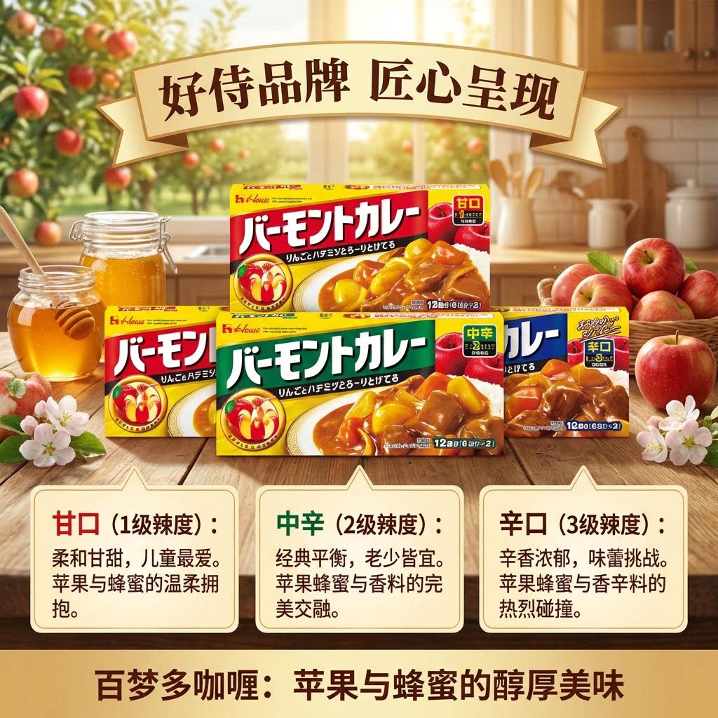 日本原装好侍咖喱酱咖喱块浓香原味辣味速食山葵高级精选芥末粗粒