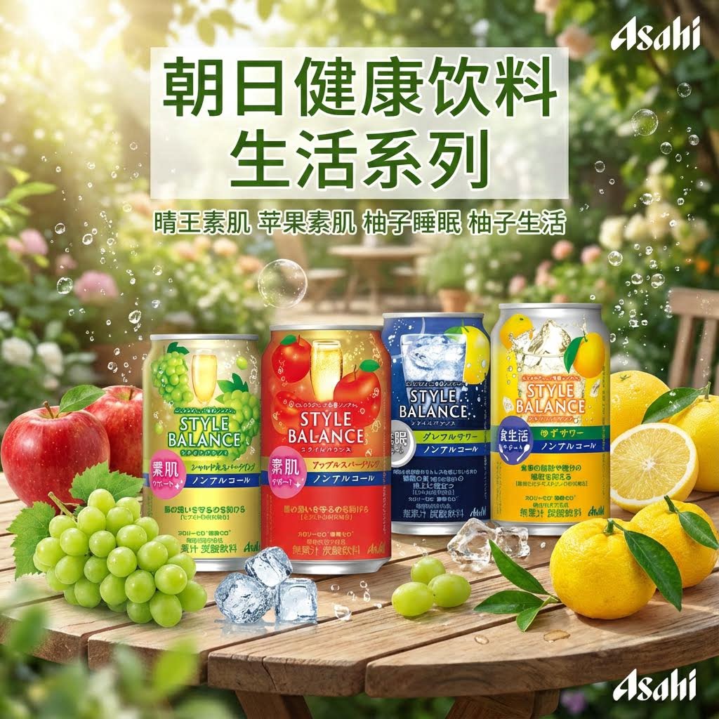 日本进口朝日ASAHI生活平衡碳酸饮料素肌睡眠享受生活零系列图片