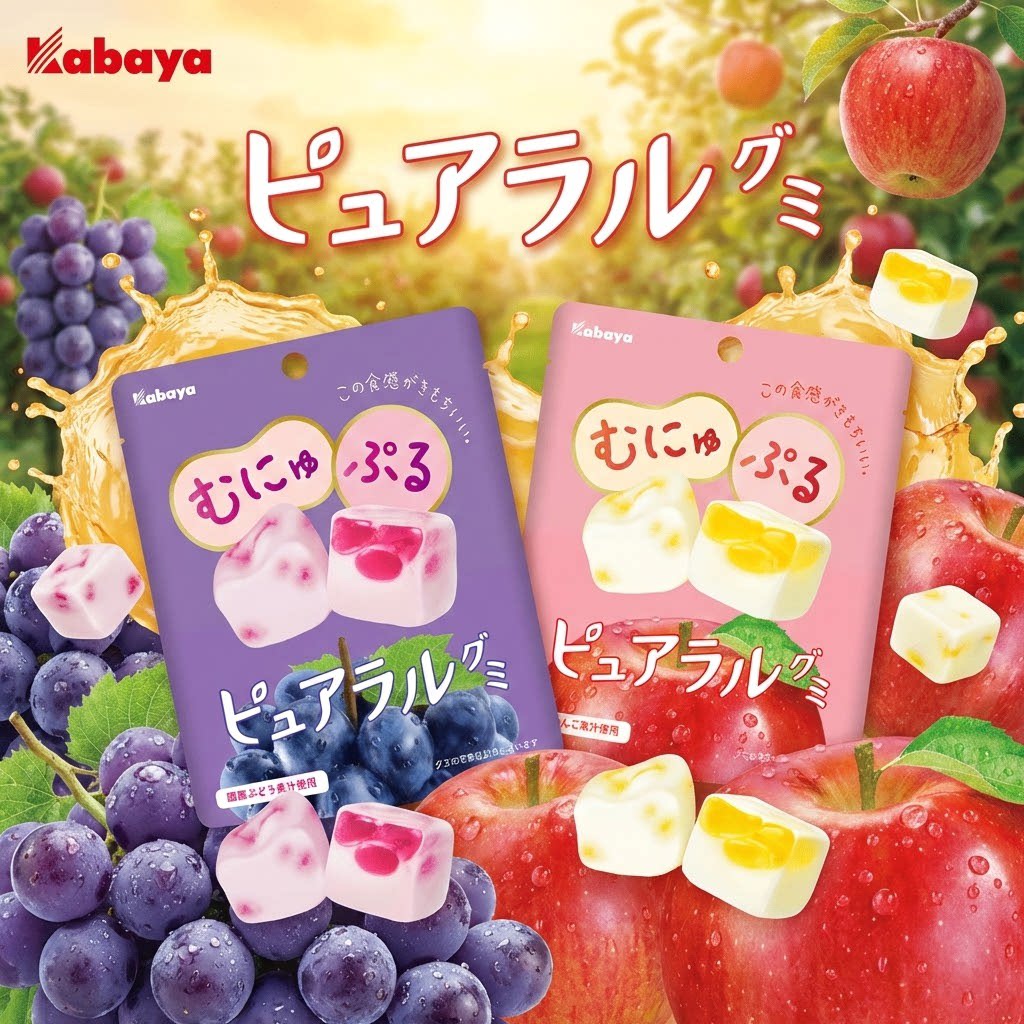 日本进口苹果葡萄柑橘果汁软糖图片
