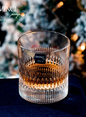 davinci进口威士忌杯酒杯洋酒杯手工水晶玻璃杯礼盒套装家用杯子