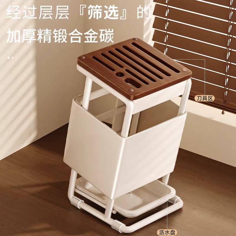 中古风斜插刀置物家用多功能厨房刀具一体纳台面沥水刀座厨房刀架