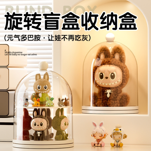 labubu亚克力透明手办收纳盒