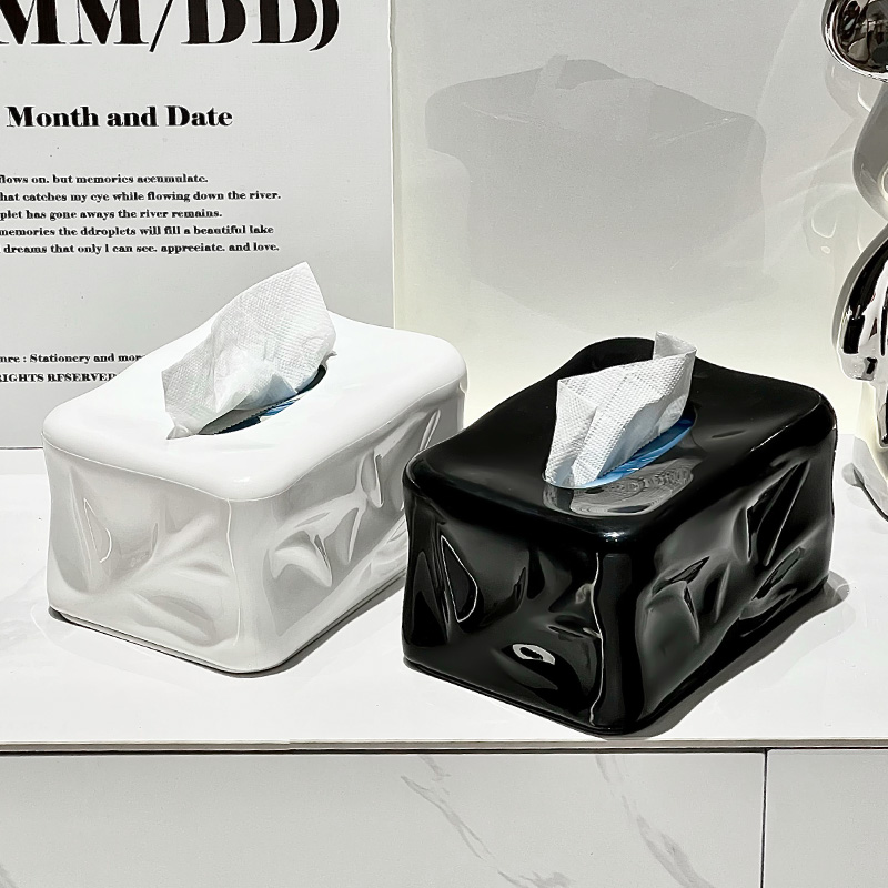 轻奢桌面纸巾盒创意收纳