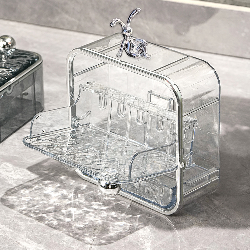 轻奢肥皂盒壁挂式卫生间免打孔沥水盒家用浴室墙上防尘香皂置物架