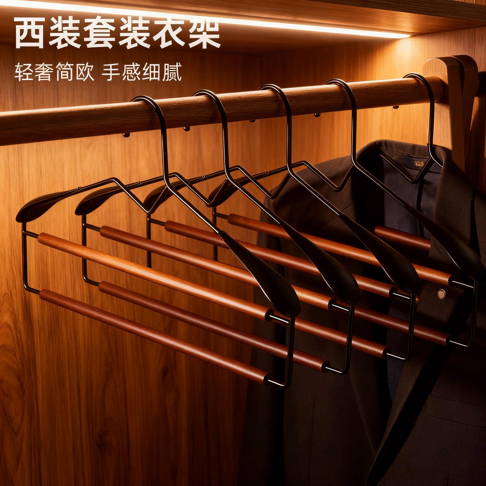 新款高档铁木裤架无痕防滑家用柜内西装套装裤子围巾收纳挂裤子专,收纳整理,木质衣架,淘宝优惠券,粉丝福利购,淘宝优惠卷