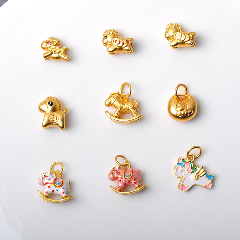 高保色古法沙金生肖马吊坠配件diy手工滴油小马项链坠饰品材料包,饰品/流行首饰/时尚饰品新,其他DIY饰品配件,淘宝优惠券,粉丝福利购,淘宝优惠卷