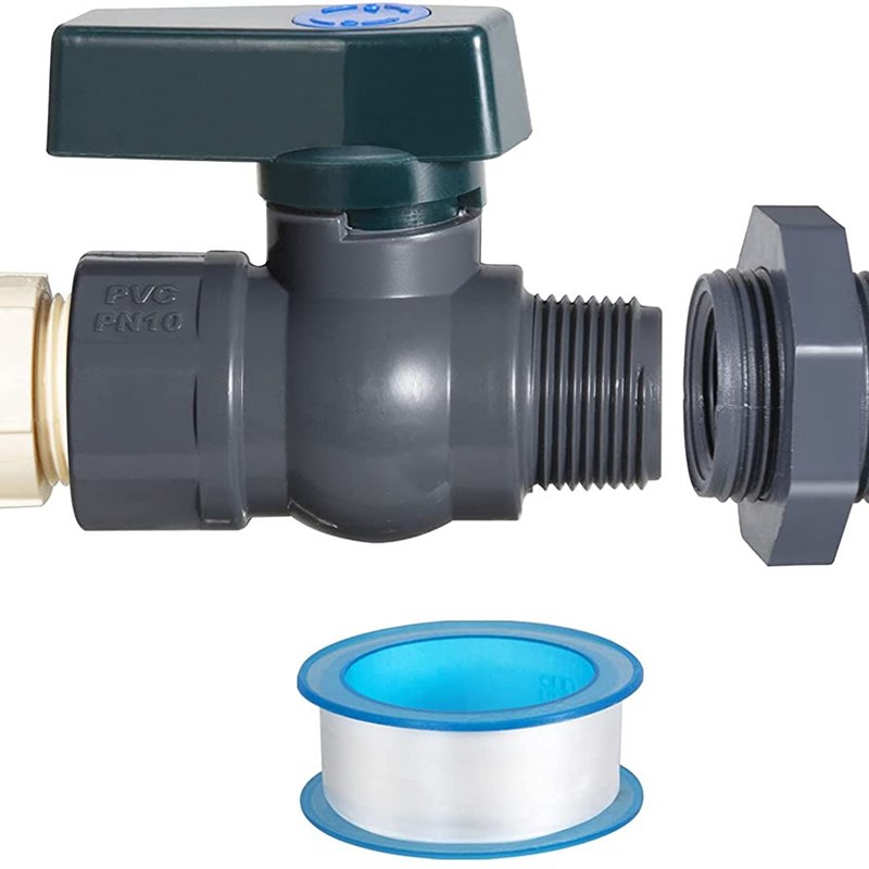 3/4英寸PVC水塔接头绿色柄内外牙球阀带内接