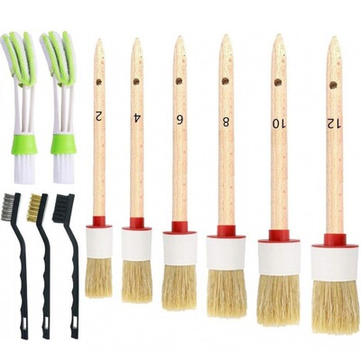 11件套汽车清洁刷空调细节隙刷细节刷汽车刷套装detailing brush