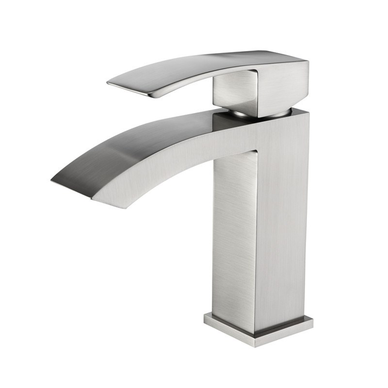 黑色瀑布龙头全铜单孔面盆洗脸台盆冷热水龙头卫生间ORB拉丝