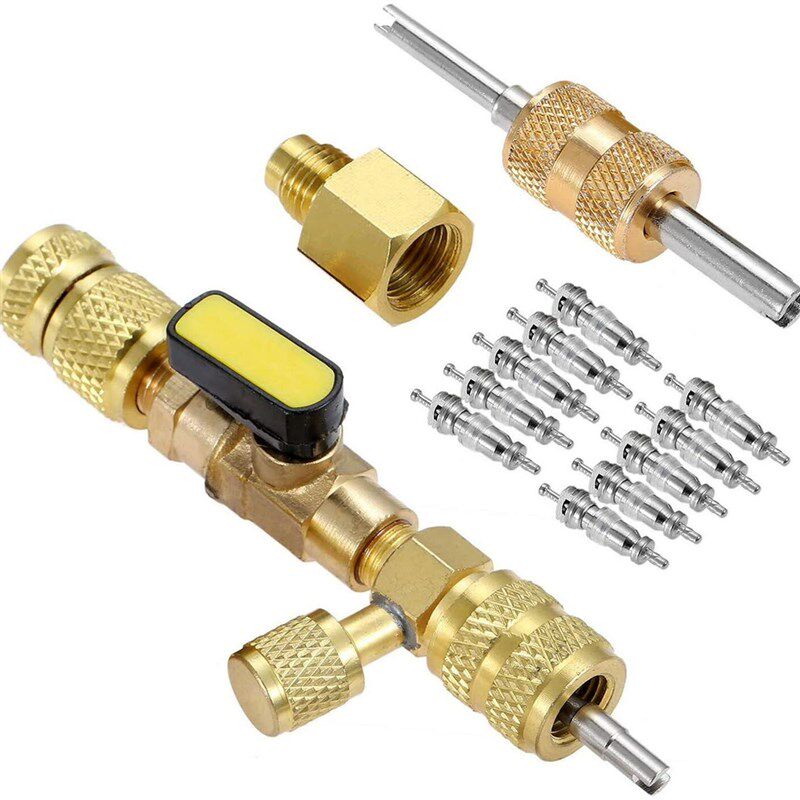 R12R22R410A气门芯装卸工具快速更换阀芯1/4SAE 5/16SAE螺纹接口