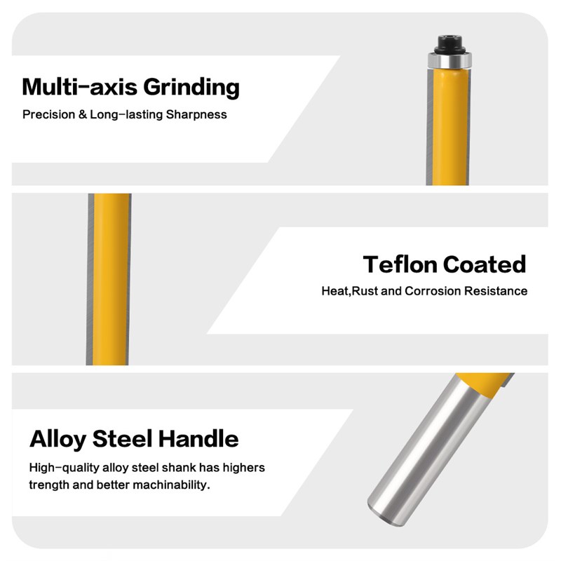 8柄加长修边刀带轴承修边刀木工铣刀刀具修边机刀头线条修边刀