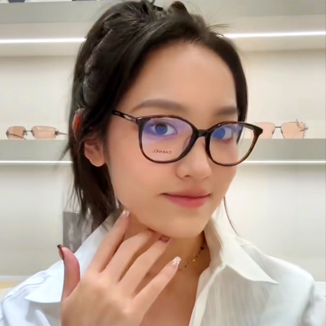 小香眼镜女时尚素颜眼镜架超轻玳瑁黑圆框平光镜有字可配近视3432