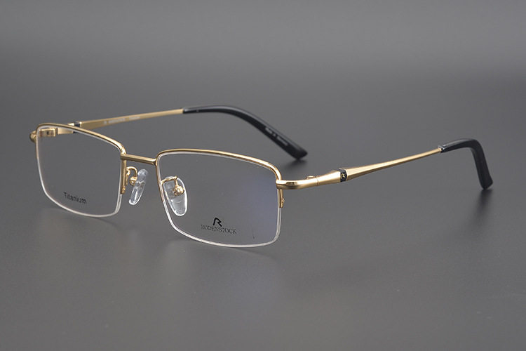 罗敦司得男士眼镜框纯钛方框中小框半框超轻女近视眼镜架R6023