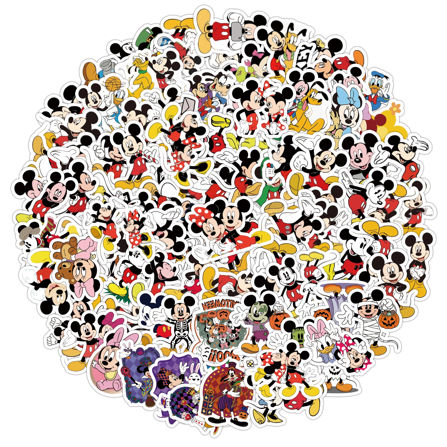 6大张卡通创意米老鼠米奇米妮可爱贴纸儿童奖励礼物装饰水杯平板