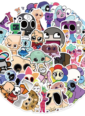 51张Dandy's World涂鸦卡通个性创意贴纸装饰行李箱橱柜电脑贴画
