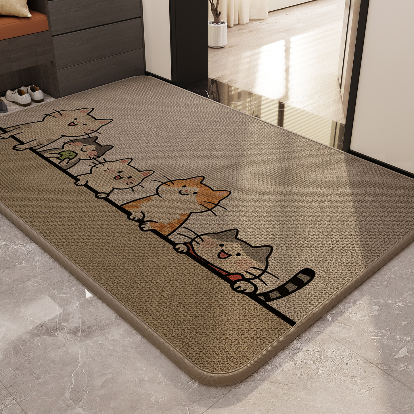 入户门地垫亚麻编织卡通进门门垫玄关蹭脚垫耐脏防滑地毯2025新款,居家布艺,入户地垫,淘宝优惠券,粉丝福利购,淘宝优惠卷