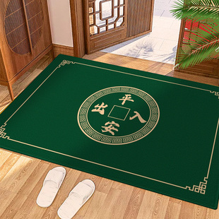 绿色入户门地垫招财新中式 大门口进门脚垫家用耐脏玄关垫地毯门垫