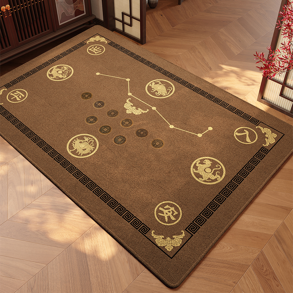 七星聚财开运风水地垫比利时绒入户门进门垫防滑蹭土耐脏脚垫定制