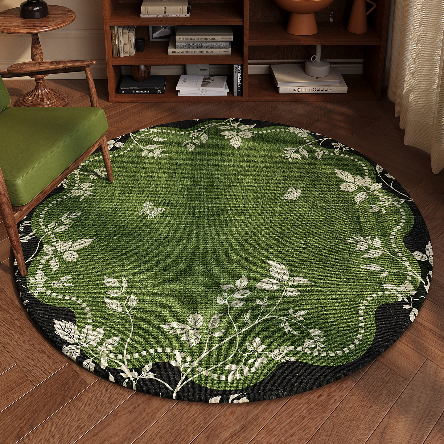 圆形地毯中古风2025新款客厅美式