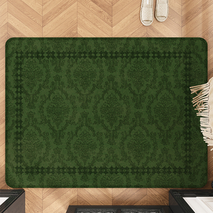 高级复古绿色轻奢脚垫入户门地垫大门进门垫蹭土防滑耐脏地毯定制