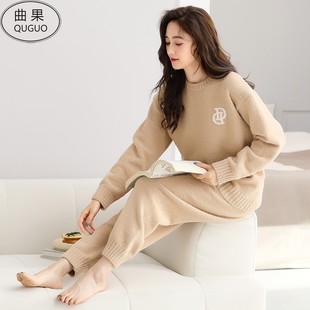 2025新款 软绵绵睡衣女秋冬季 加厚保暖珊瑚绒半边绒家居服女款 套装