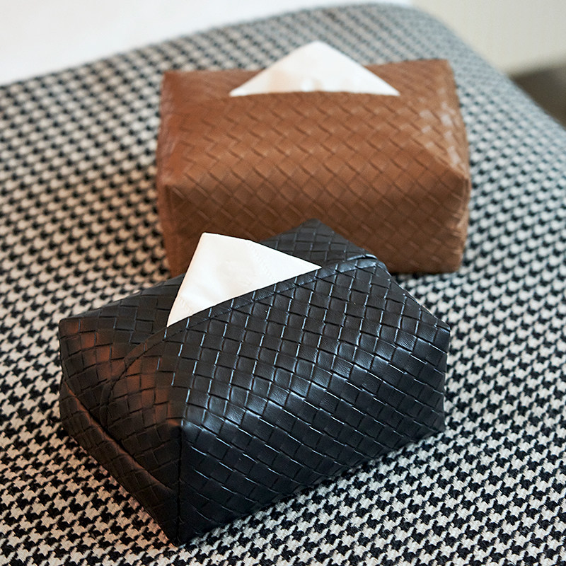 车载纸巾盒中控台简约轻奢高级感编织纹皮质车载纸巾盒客厅茶几抽,家居饰品,装饰纸巾盒,淘宝优惠券,粉丝福利购,淘宝优惠卷