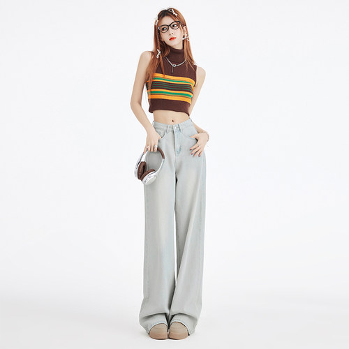 KRO直筒阔腿裤美式宽松高腰
