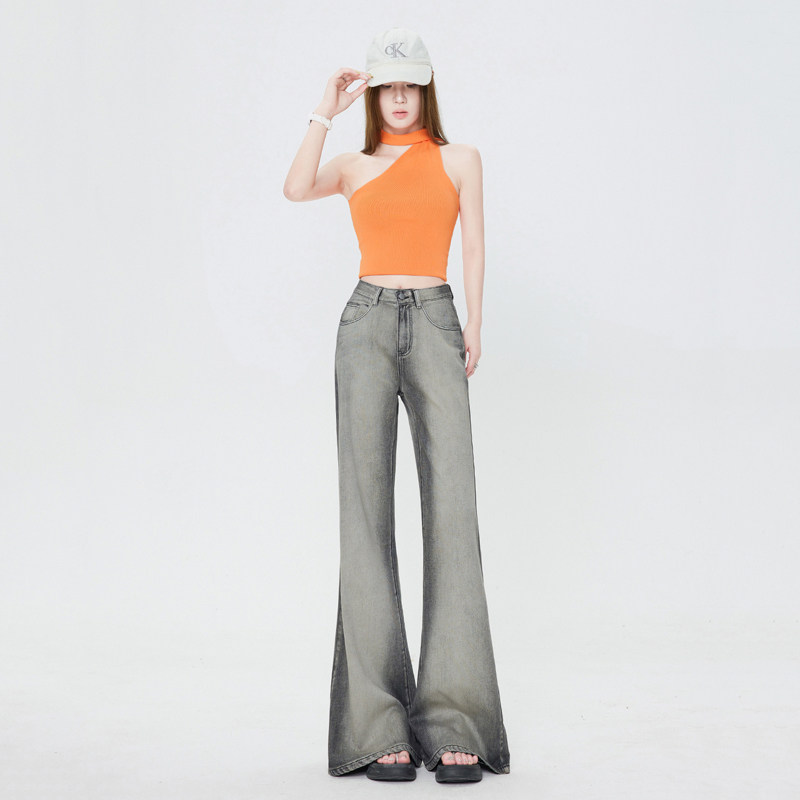 KRO微喇叭裤复古百搭高腰