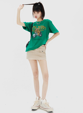 KRO美式复古甜辣风个性工装半身裙2025新款包臀显瘦百搭休闲短裙