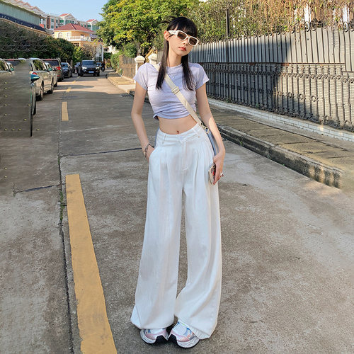 KRO直筒阔腿裤高腰显瘦时尚百搭