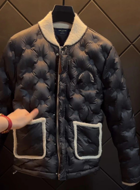 直播款-欧洲站新品老钱高奢时尚男士同款棉服外套NZN3665