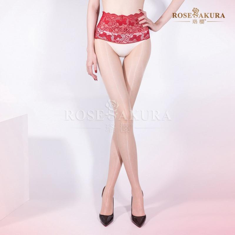 珞樱8488极光超薄蕾丝腰无缝丝袜女丝滑油亮透明诱惑连裤袜定脚型