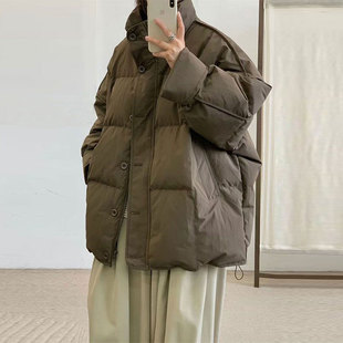 慵懒风加厚棉服女冬季 胖mm美式 百搭宽松休闲保暖棉衣外套 女装 大码