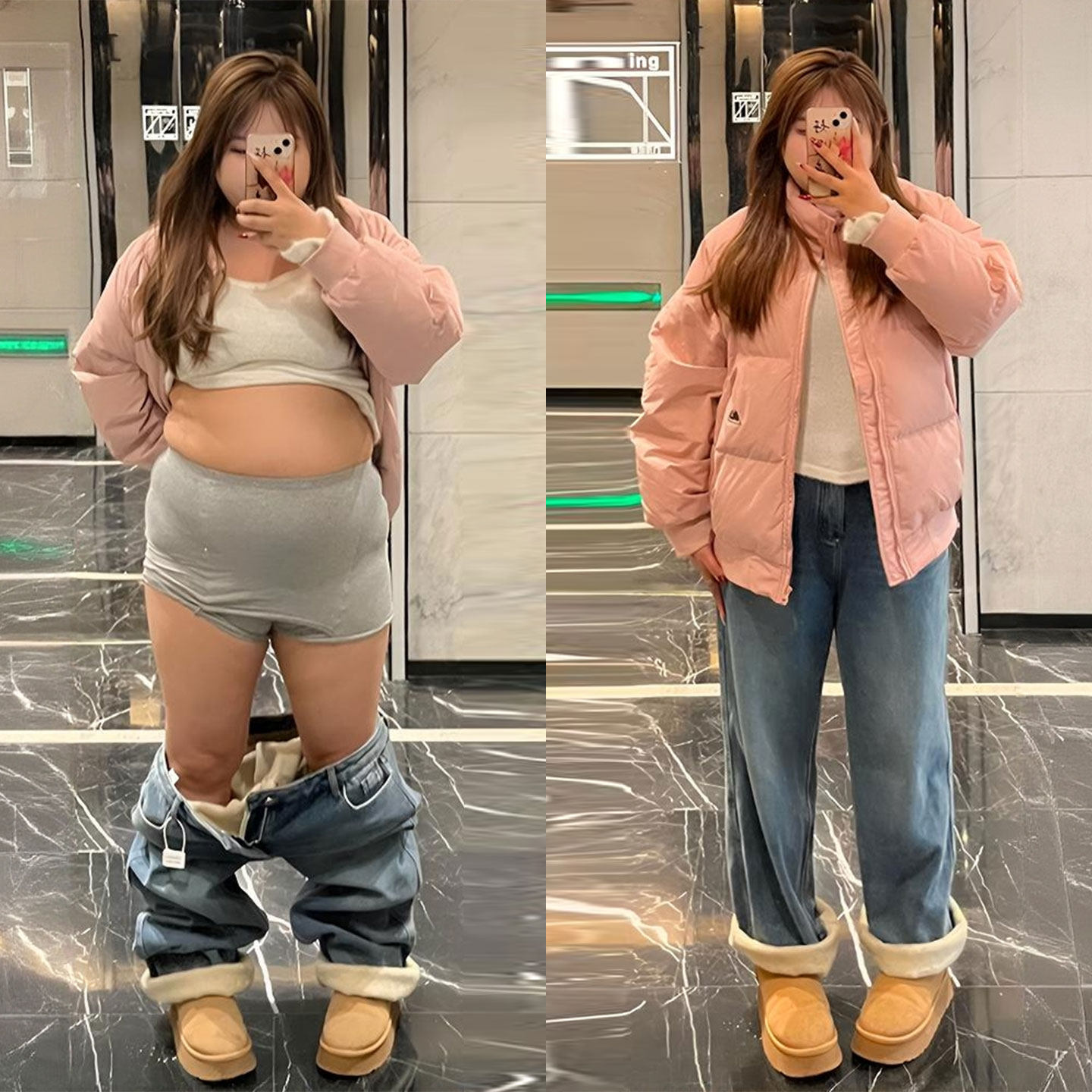 大码胖mm蓝色加绒牛仔裤女冬季ins韩版独特超好看裤子加厚直筒裤,女装/女士精品,大码裤装,淘宝优惠券,粉丝福利购,淘宝优惠卷