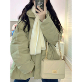 宽松保暖棉服女秋冬胖妹妹学院风时尚 胖mm大码 韩版 加厚棉衣外套潮