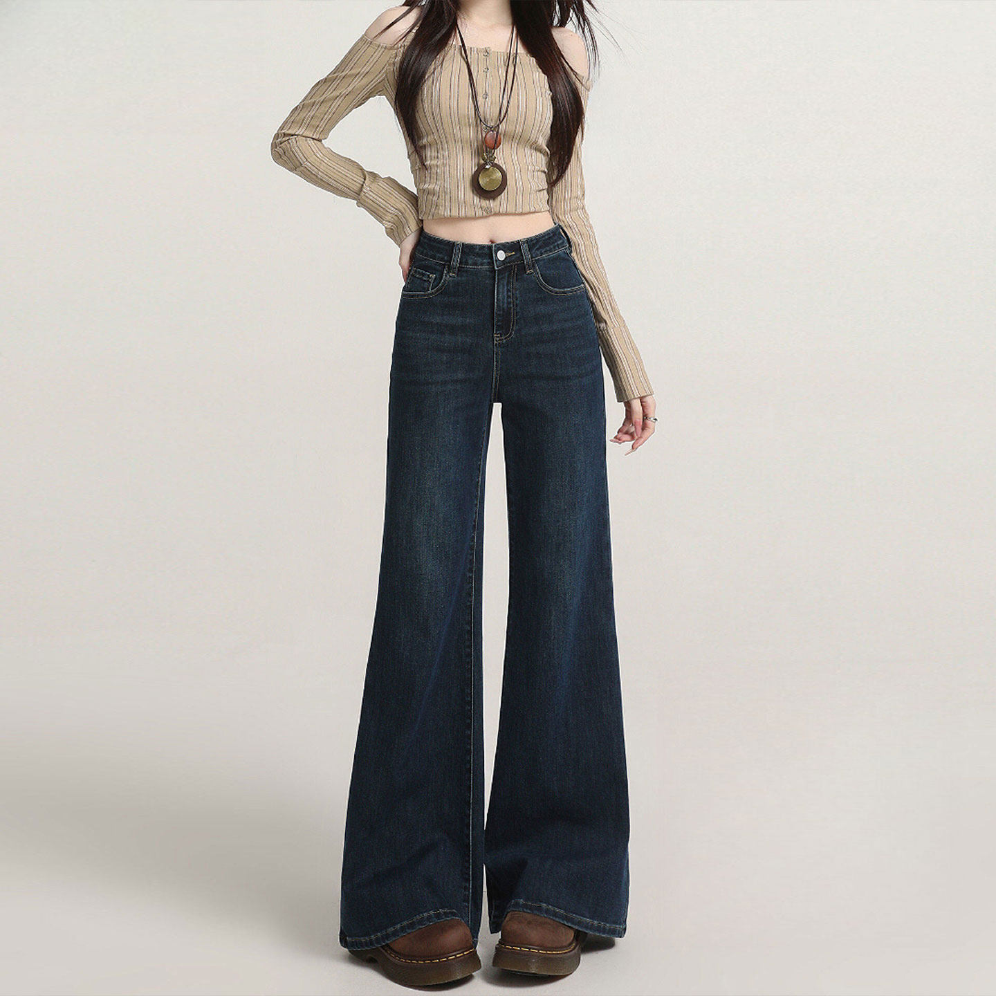 300斤特大码女装韩版ins蓝色牛仔裤女胖mm宽松不贴腿显瘦微喇裤子,女装/女士精品,大码裤装,淘宝优惠券,粉丝福利购,淘宝优惠卷