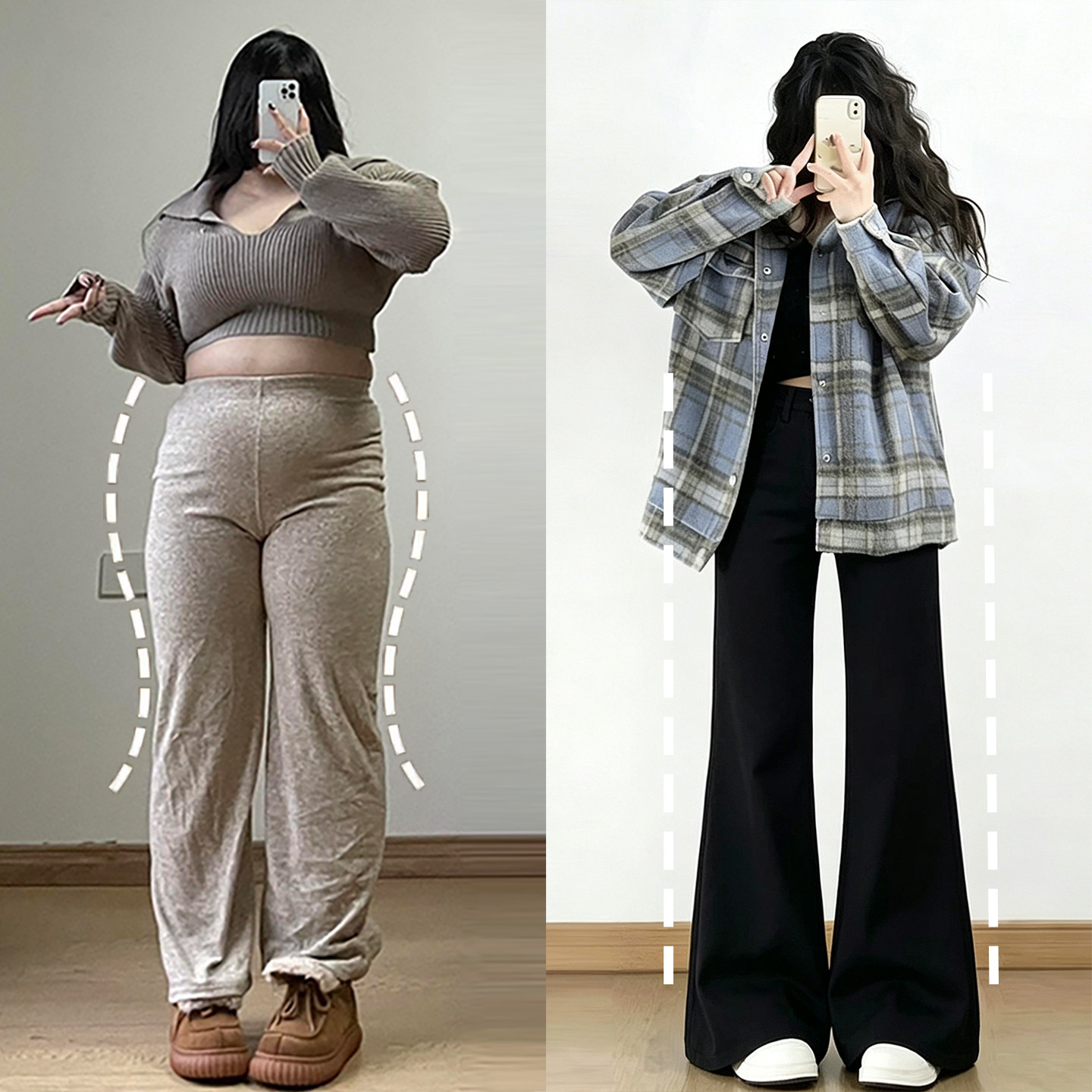 胖mm大码女装黑色高腰微喇牛仔裤女休闲百搭显瘦弹力修身喇叭裤子