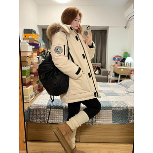 加厚羽绒棉服女冬季 工装 高级感宽松保暖派克服外套女 女装 胖mm大码