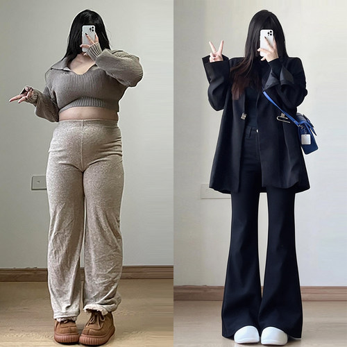 特大码胖mm梨型身材巨遮胯裤子女