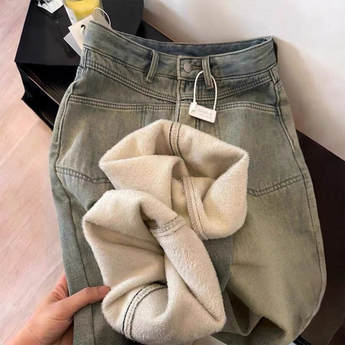 特大码女装韩系休闲百搭牛仔裤女