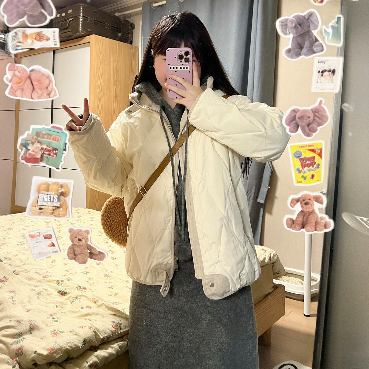 特大码胖mm冬季加厚保暖开衫外套