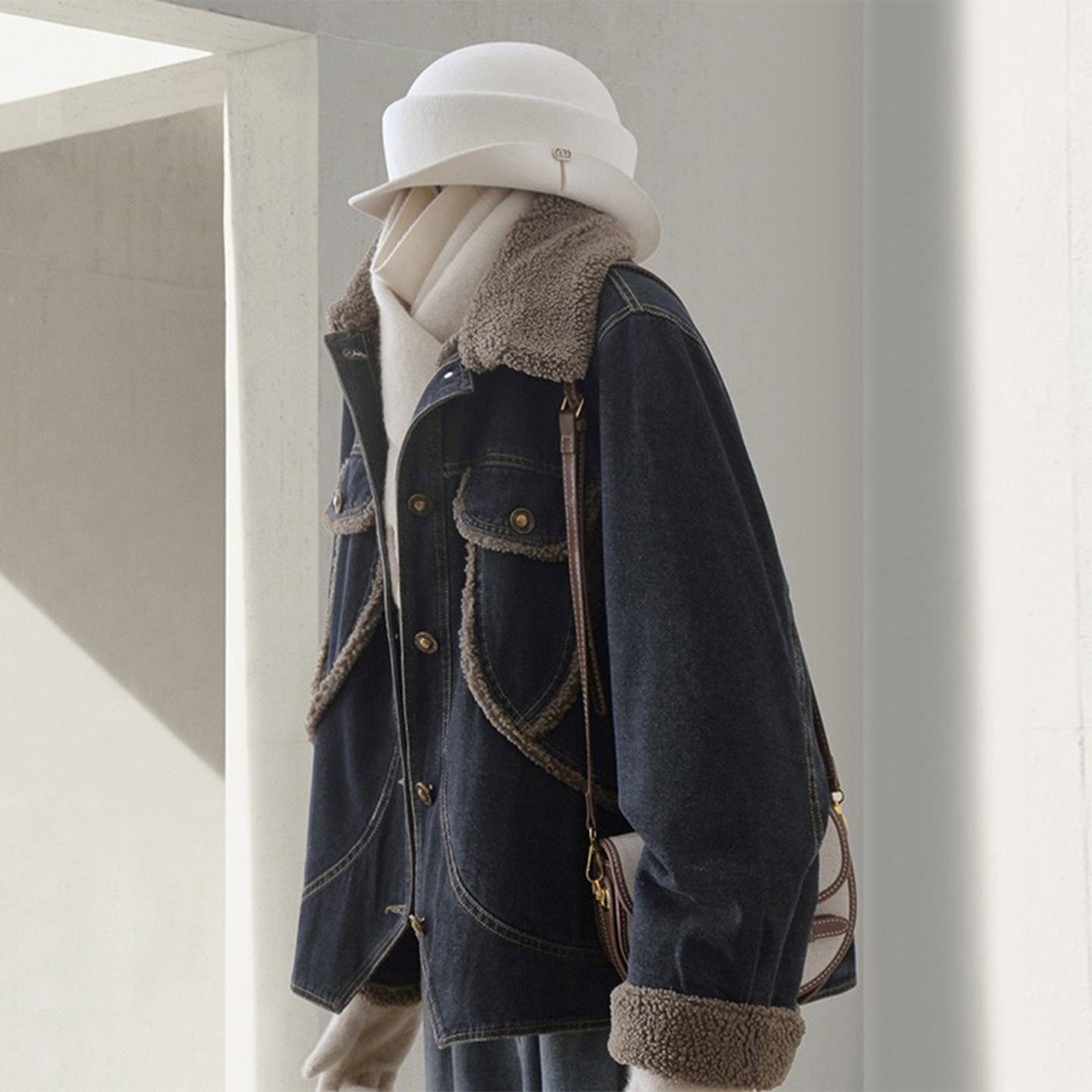 大码女装胖mm加厚保暖翻领外套女