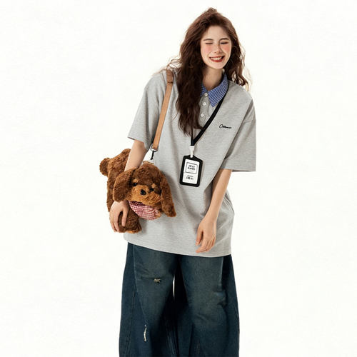 胖mm特大码慵懒风百搭休闲短袖女