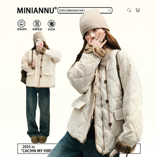 300斤特大码 米色慵懒风翻领棉服外套女胖mm遮肉显瘦加厚保暖上衣