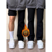 子显瘦弹力喇叭长裤 300斤大码 女胖mm黑色裤 加绒加厚牛仔裤 子 女装