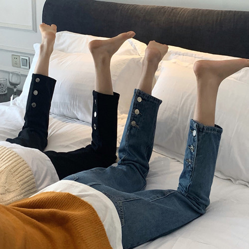 300斤胖mm大码显瘦直筒牛仔裤女