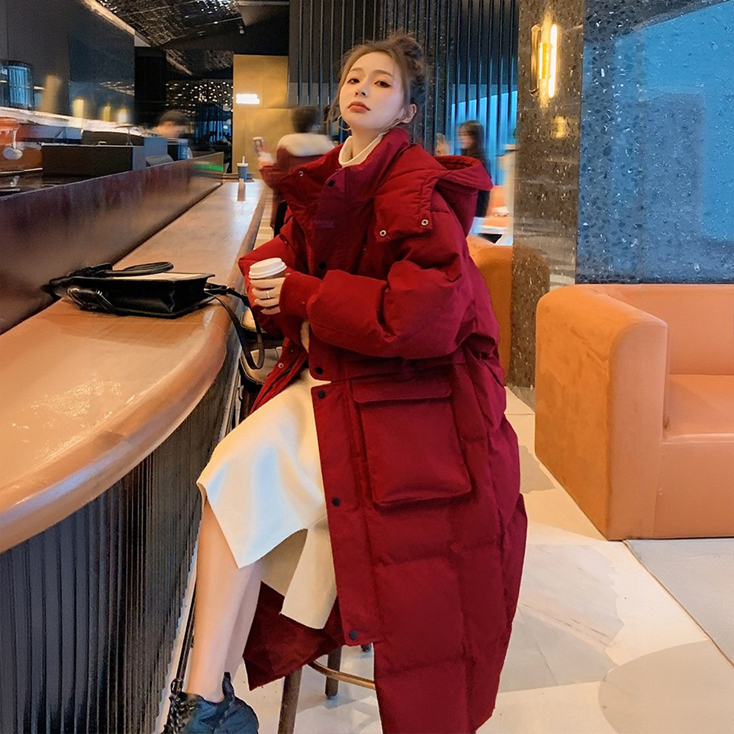 300斤大码女装圣诞穿搭红色连帽棉服女胖mm宽松长款过膝保暖外套,女装/女士精品,大码棉服,淘宝优惠券,粉丝福利购,淘宝优惠卷