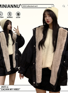 胖mm大码女装韩版黑色高级感连帽棉服女冬季加厚保暖百搭开衫外套