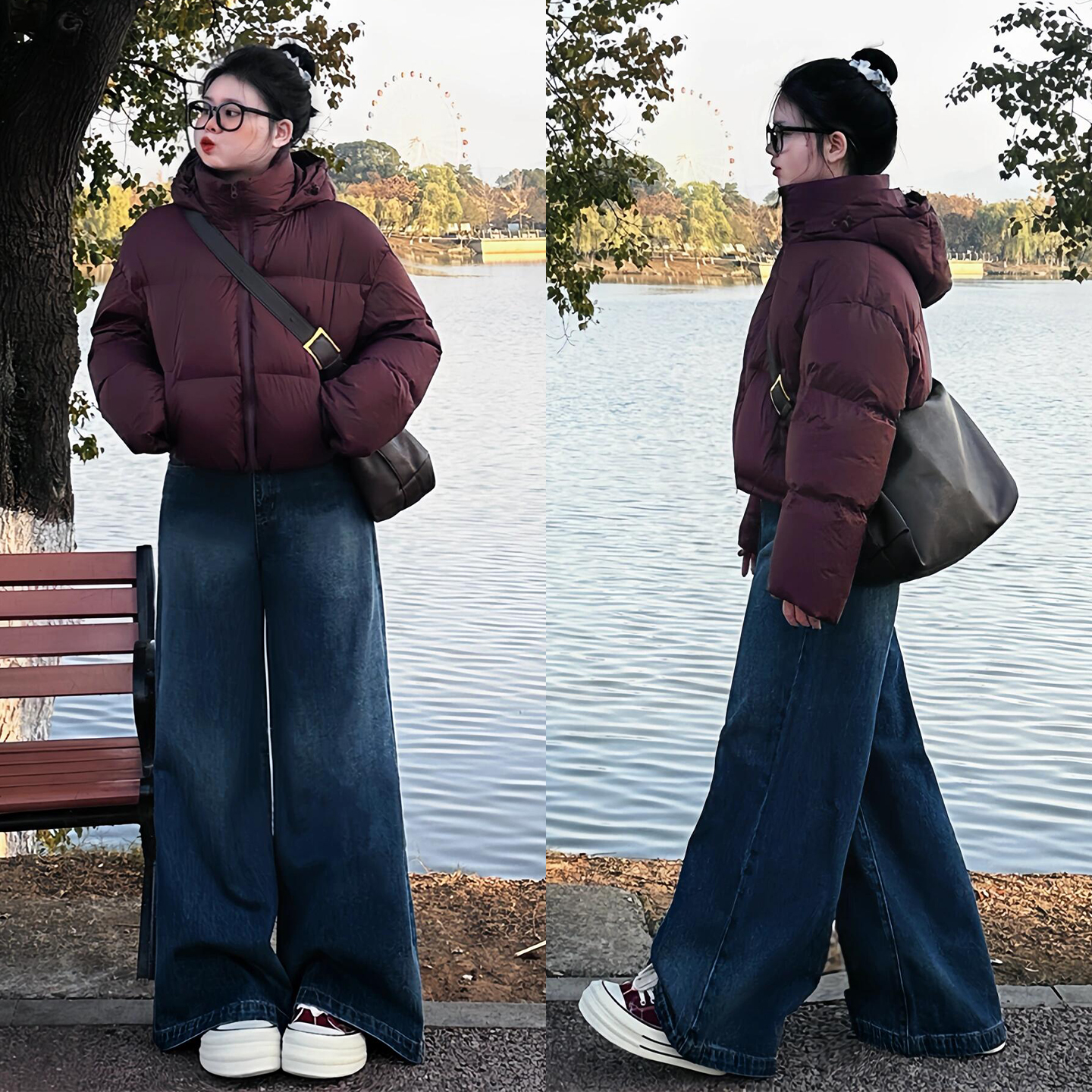 胖mm大码女装美式松弛感牛仔裤女